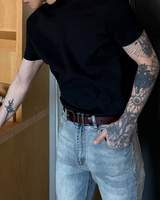 모드 하이넥 블로킹 티셔츠 mf3684