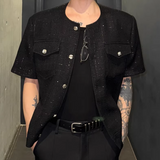 Double-breasted tweed mode jacket mf3679