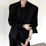 ストライプモードコリアンシャツ mf3556