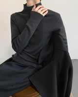 【1.5新作】ピュアウールハイネックニット mf3617