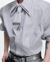 【1.9新作】ストライプタイデザインコリアンシャツ mf3627