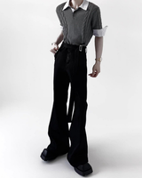 シャツレイヤードライトニットトップス mf3708