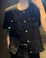 Double-breasted tweed mode jacket mf3679