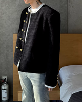 【2.27新作】ダブルブレストツイードモードジャケット mf3679