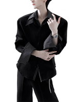 ダブルカラーストライプモードシャツ mf3543