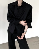 ストライプモードコリアンシャツ mf3556