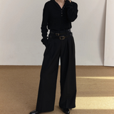 MODEFREAKのダブルベルトハイウエストスラックス mf3528の画像