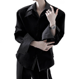 ダブルカラーストライプモードシャツ mf3543