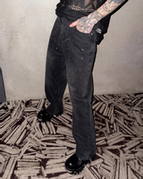 High-waisted flare mode pants mf3676