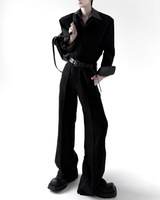 ダブルカラーストライプモードシャツ mf3543