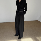 MODEFREAKのダブルベルトハイウエストスラックス mf3528の画像