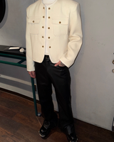 【11.19新作】シンプルモードツイードジャケット mf3587