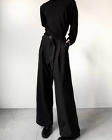 【1.7新作】スリムバックルプリーツフレアスラックス mf3632