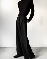 【1.7新作】スリムバックルプリーツフレアスラックス mf3632