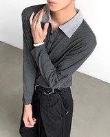 バイカラーコリアンモードカットソー mf3552