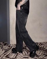 High-waisted flare mode pants mf3676