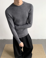 【12.5新作】ハイネックスリムフィットニットトップス mf3605