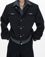 【2.13新作】ツーピースメタルボタンモードジャケット mf3665