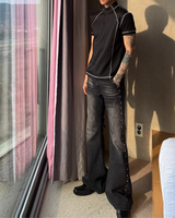 하이 웨스트 플레어 모드 팬츠 mf3676