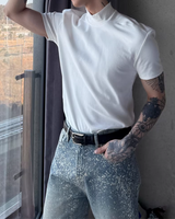 모드 하이넥 블로킹 티셔츠 mf3684