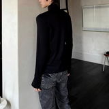 ジップアップハイネックカットソー mf3530