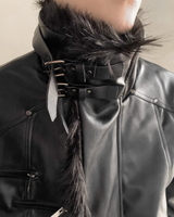 レザーバックルデザインモードジャケット mf3642