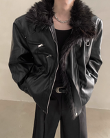 レザーバックルデザインモードジャケット mf3642