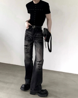 Waxed Mode Denim Pants mf3664