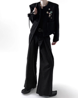 センタータックストライプフレアスラックス mf3546