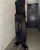 High-waisted flare mode pants mf3676