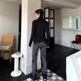 ジップアップハイネックカットソー mf3530