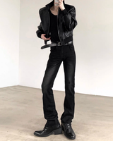 Slim Foot Flare Korean Slacks mf3097