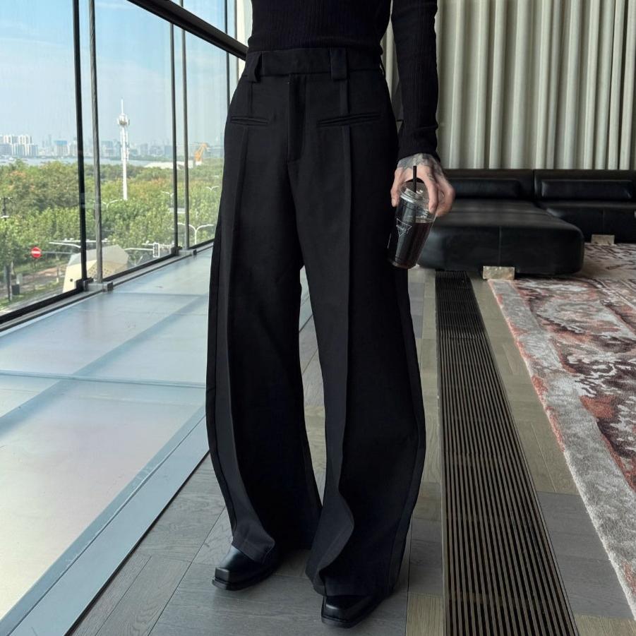 10s JIL SANDER 玉虫 センタープレス スラックス 光沢 ドレープ センターラインドレープスラックス mf3018【韓国モードファッション】