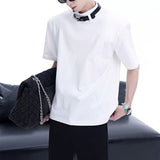 MODEFREAKのハイネックバックルデザインTシャツ mf3266の画像