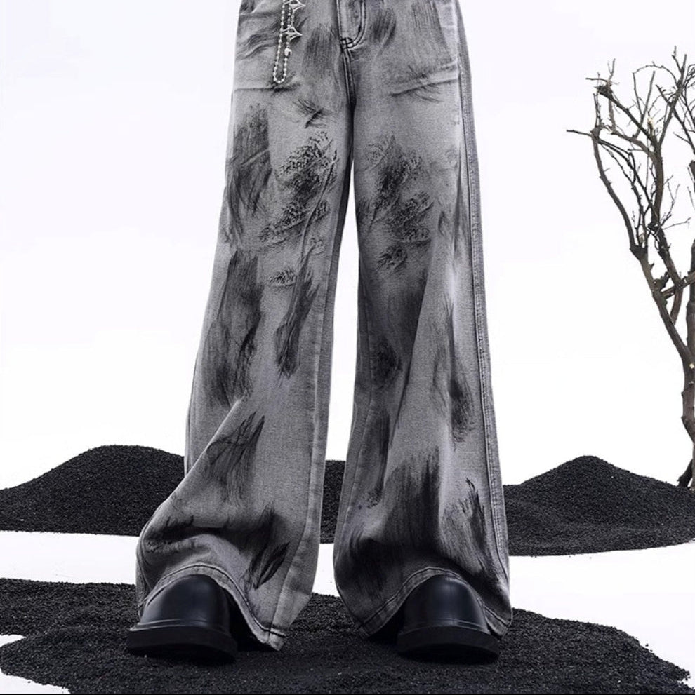 MODEFREAKのルーズウォッシュドモードサマーデニムパンツ mf3267の画像