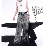 MODEFREAKのルーズウォッシュドモードサマーデニムパンツ mf3267の画像