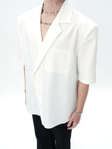 MODEFREAKのアシンメトリーサマーホワイトジャケット mf3370の画像