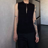 MODEFREAKのノースリーブジップアップニットトップス mf3241の画像