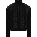 MODEFREAKのギャザーヴェルヴェットジップアップジャケット mf3092の画像