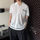 MODEFREAKのシースルーモノトーンラインポロトップス mf3314の画像