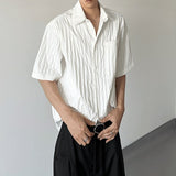 MODEFREAKのプリーツストライプコリアンシャツ mf3302の画像