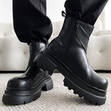 MODEFREAKのクロスレザー厚底ブーツ mf3031の画像