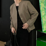 MODEFREAKのノーカラーコリアンスマートジャケット mf3503の画像