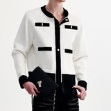 MODEFREAKのバイカラークラシックモードカーディガン mf2883の画像