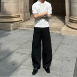 MODEFREAKのプリーツデザインドレープスラックス mf3352の画像