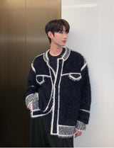 MODEFREAKのバイカラーモヘアタッチモードカーディガン mf3124の画像