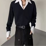 MODEFREAKのバイカラーツーピースシャツトップス mf3245の画像