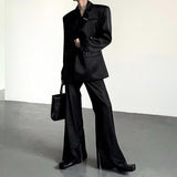 MODEFREAKのサテンジップアップフレアスラックス mf3025の画像