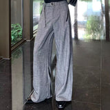 MODEFREAKのベルトデザインハイウエストスラックス mf3452の画像