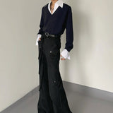 MODEFREAKのバイカラーツーピースシャツトップス mf3245の画像